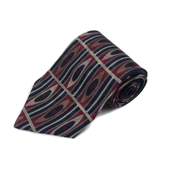 Louis Feraud Mens Tie, Red Imported Silk - Picture 1 of 6